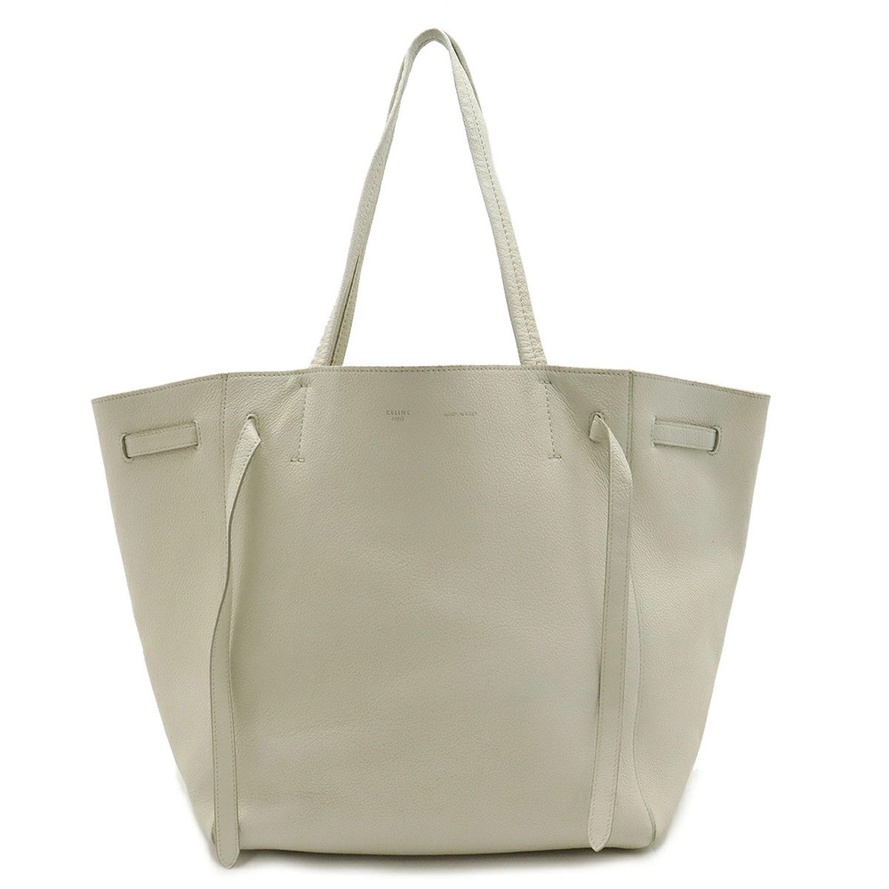 Celine Cabas Phantom Belt Tote Bag Shoulder Hobo Leather Off White